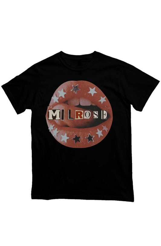 MILROSE "MOUTHY" BLACK T SHIRT